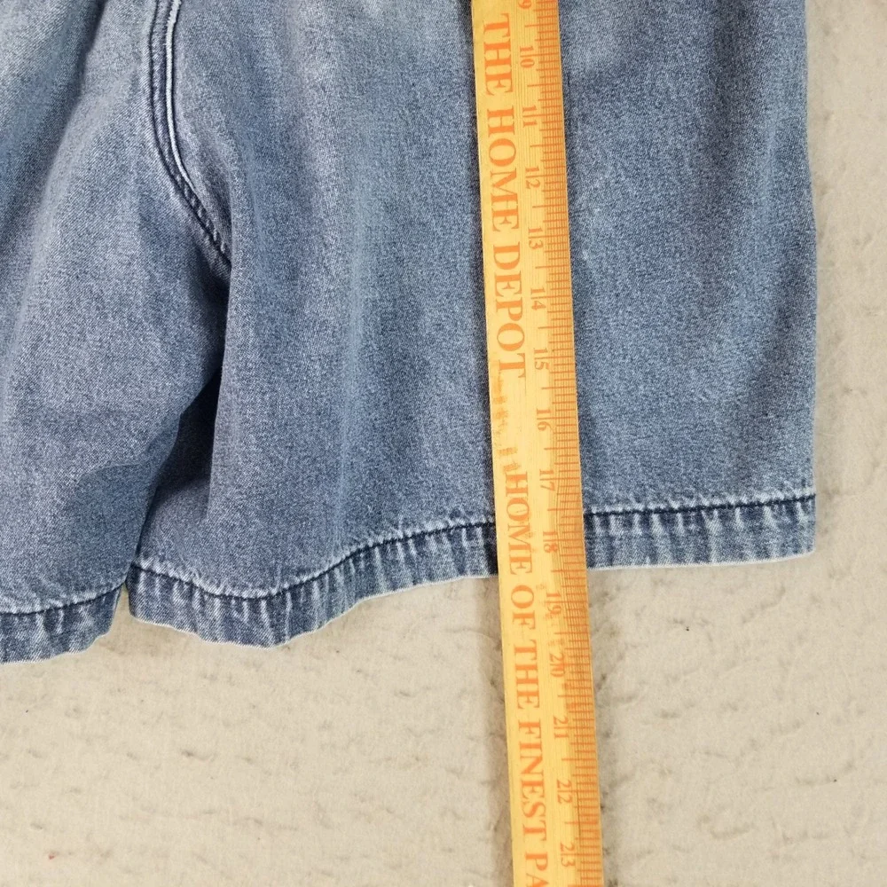 Savane Cargo Shorts Mens 38 Blue Denim Retro Elastic Waist Utility Pockets